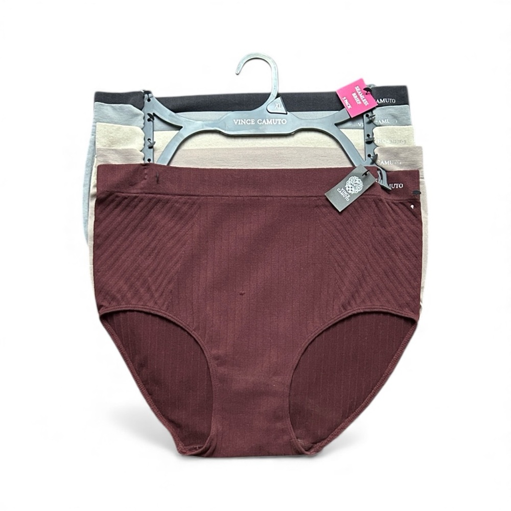 Vince Camuto Women's Panties Trio - Burgundy, Beige, Gray, Cream, Charcoal XL